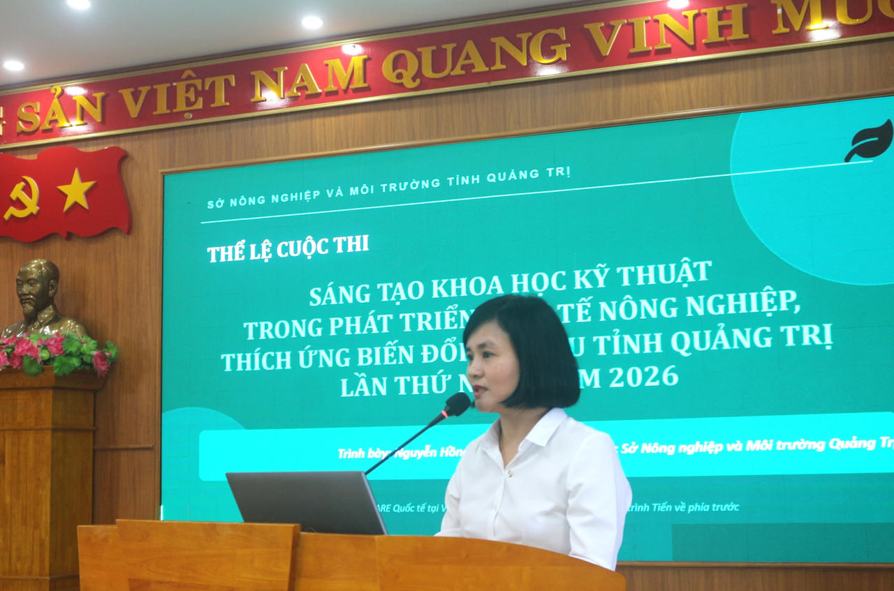 Bà Nguyễn Hồng Phương, Phó Giám đốc Sở Nông nghiệp và Môi trường phát biểu tại lễ công bố.