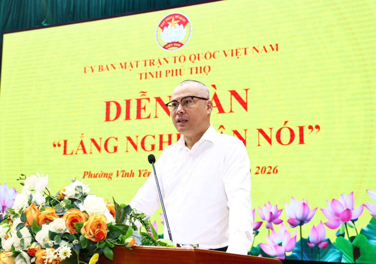 &nbsp;Bí thư Tỉnh ủy Phú Thọ Phạm Đại Dương phát biểu tại diễn đàn. Ảnh: phutho.gov.vn
