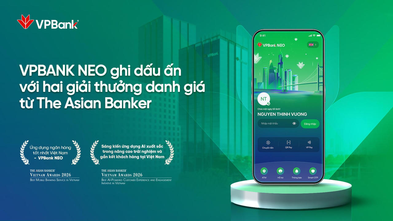 VPBank NEO lần thứ ba nhận giải quốc tế: Dấu ấn của một ngân hàng số toàn năng