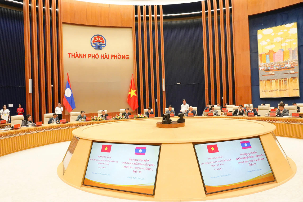 Quang cảnh Hội nghị Tư pháp các tỉnh có chung đường biên giới Việt Nam - Lào lần thứ 7 diễn ra tại Hải Phòng. 