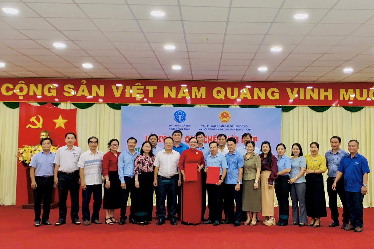 BHXH tỉnh Đồng Tháp ký kết quy chế phối hợp giai đoạn 2026 - 2031 với Văn phòng Đoàn ĐBQH và HĐND tỉnh