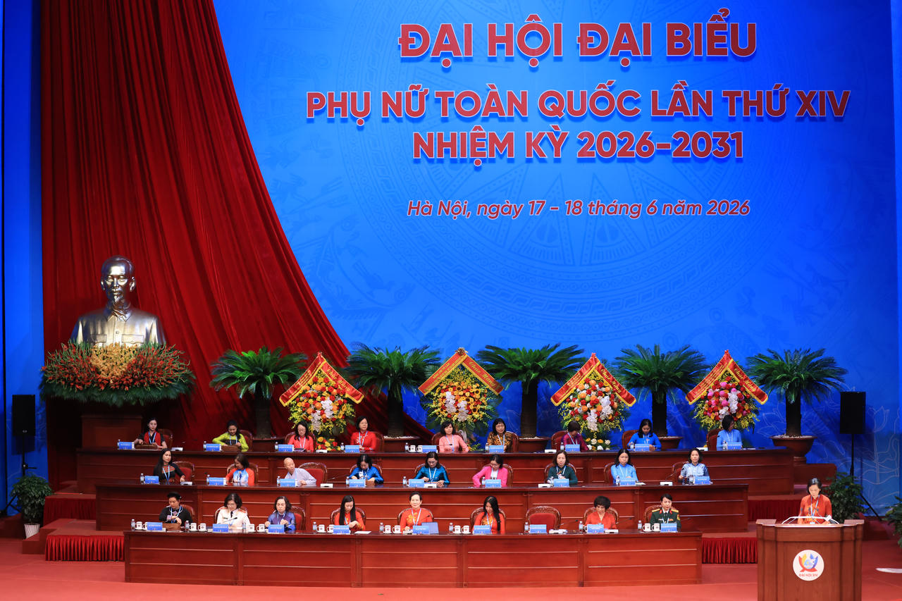 Phiên trọng thể Đại hội đại biểu Phụ nữ toàn quốc lần thứ XIV sáng 18/6/2026.