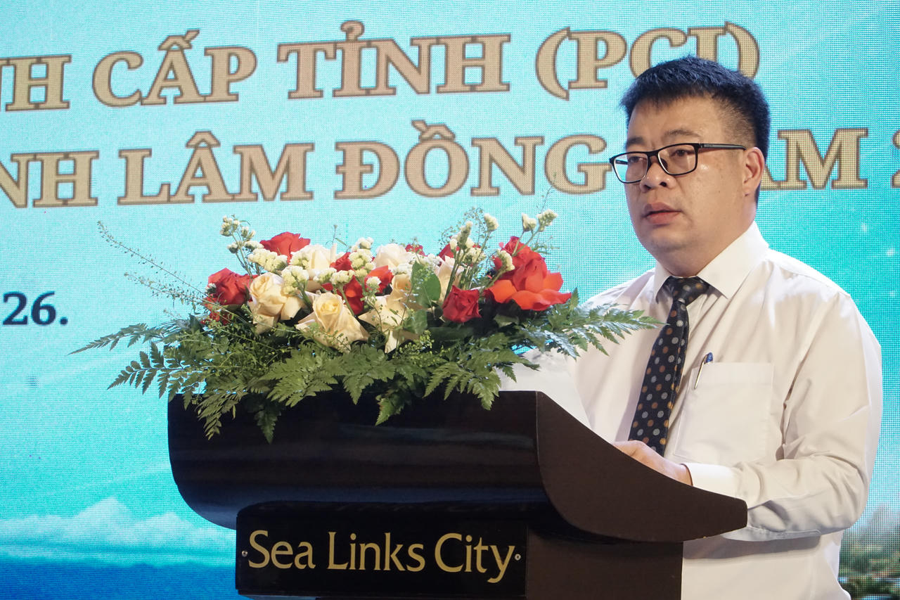 Phó Chủ tịch Lâm Đồng Nguyễn Ngọc Phúc phát biểu.