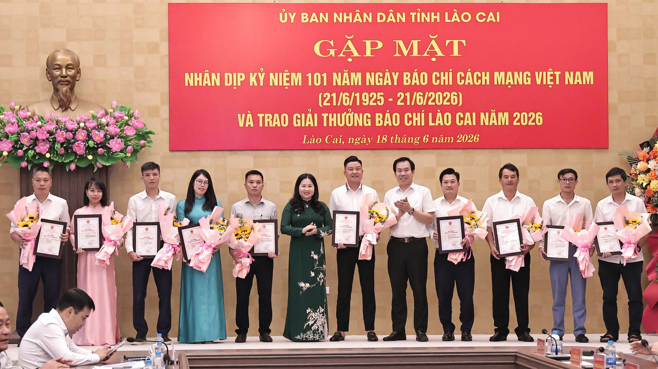 Báo Pháp luật Việt Nam đoạt giải B Giải Báo chí tỉnh Lào Cai năm 2026