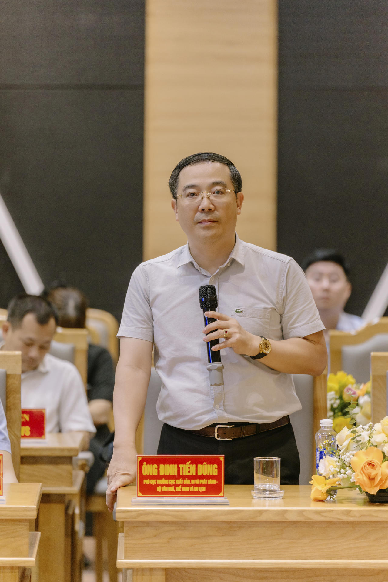 Ông Đinh Tiến Dũng đánh giá báo chí không chỉ thực hiện chức năng tuyên truyền mà còn là lực lượng đồng hành cùng các cơ quan chức năng trong công tác bảo vệ an ninh quốc gia trên không gian mạng.