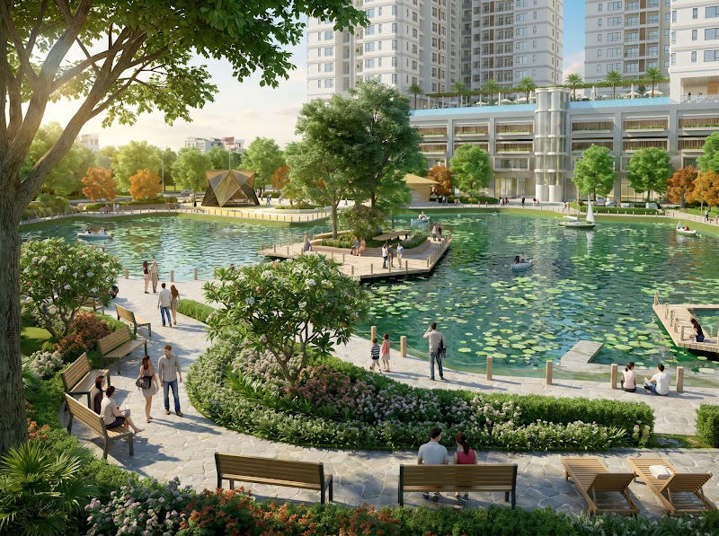 Hệ cảnh quan xanh và tiện ích chăm sóc sức khỏe là điểm nhấn tại The Peak Garden.