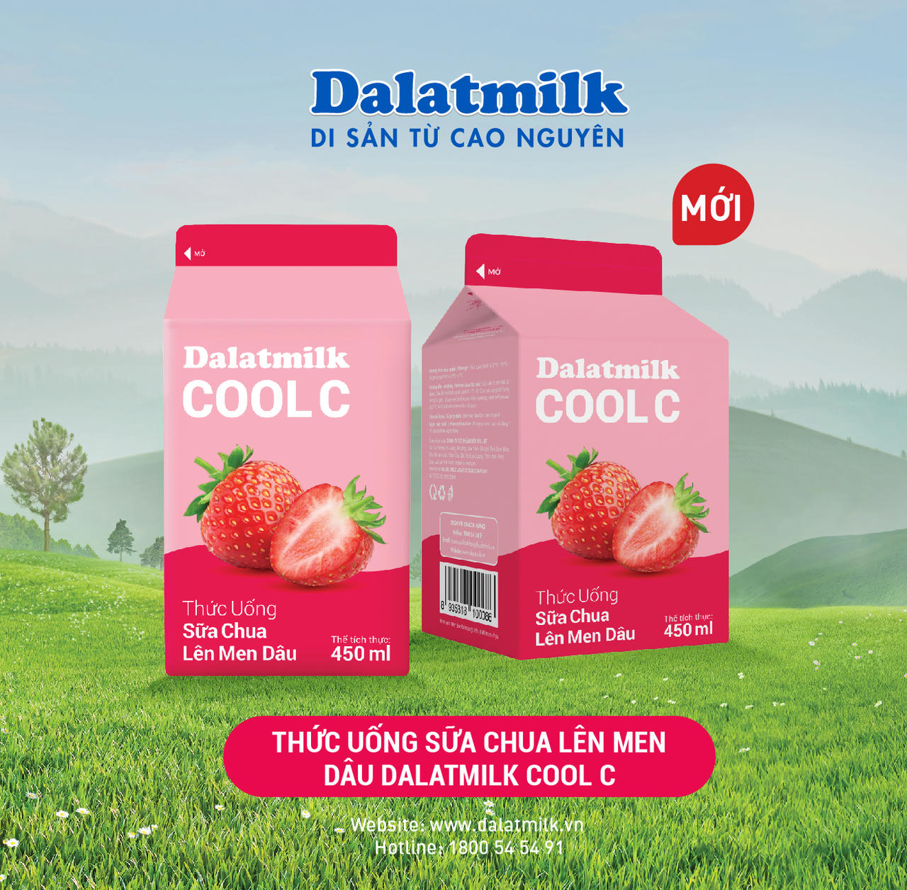 Dalatmilk ra mắt Thức uống sữa chua lên men Dâu Dalatmilk Cool C