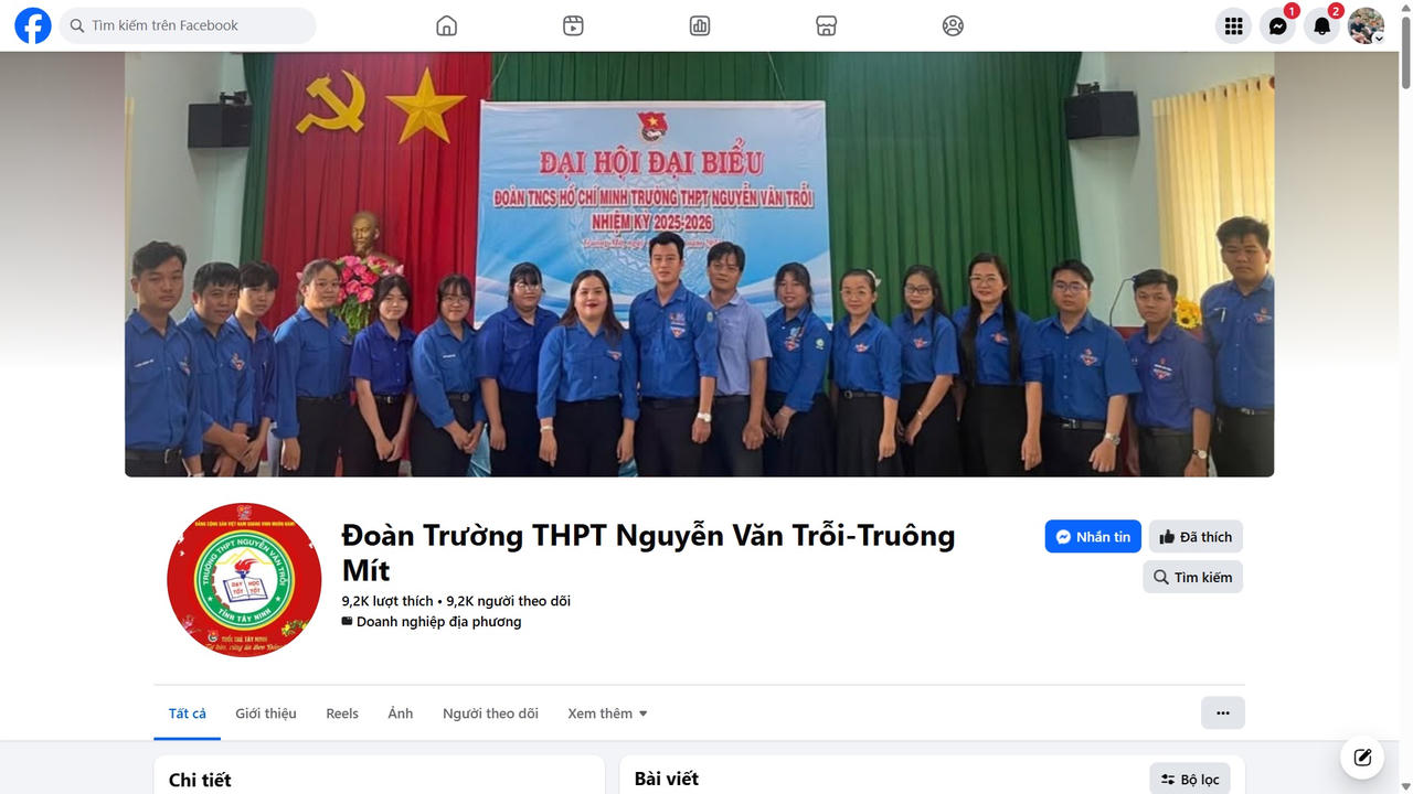 Trang MXH của Đoàn trường thu hút nhiều sự quan tâm, lượt tương tác
