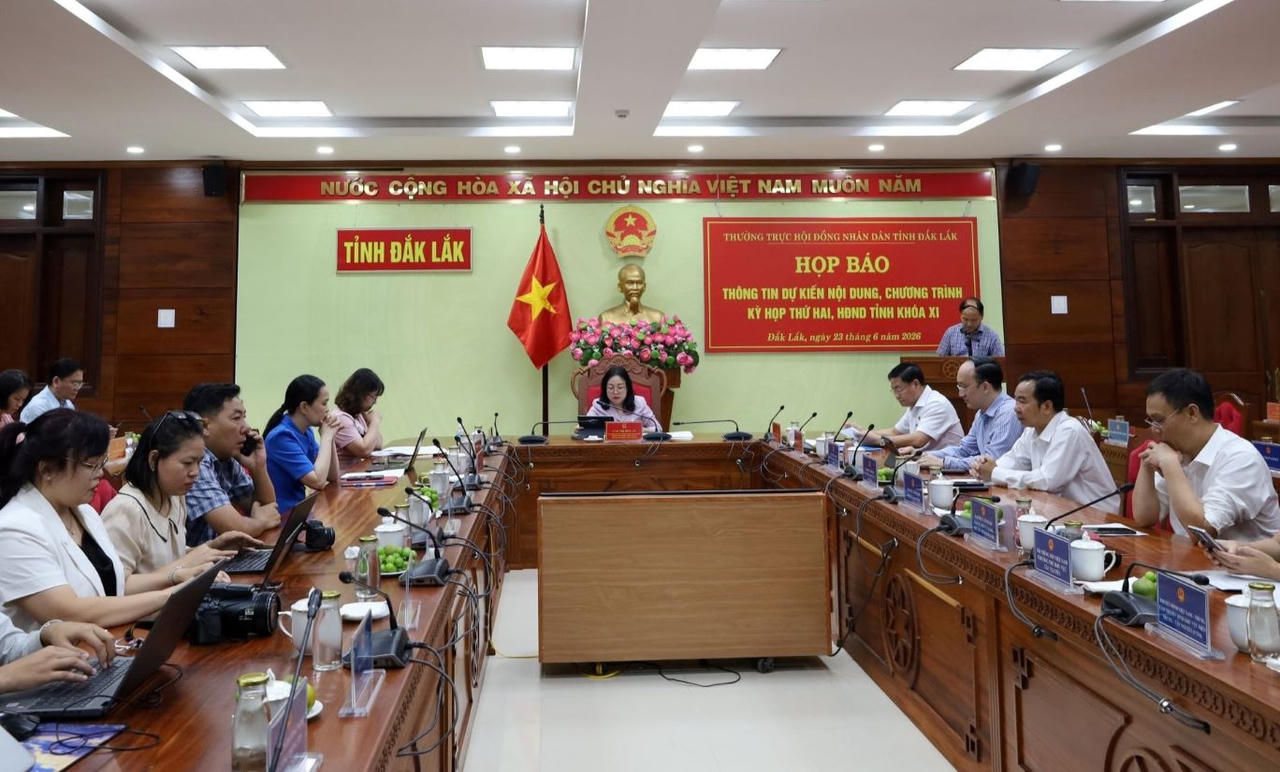 Toàn cảnh&nbsp;Họp báo thông tin dự kiến nội dung, chương trình Kỳ họp thứ Hai, HĐND tỉnh khóa XI, nhiệm kỳ 2026 – 2031. Ảnh: Kim Bảo