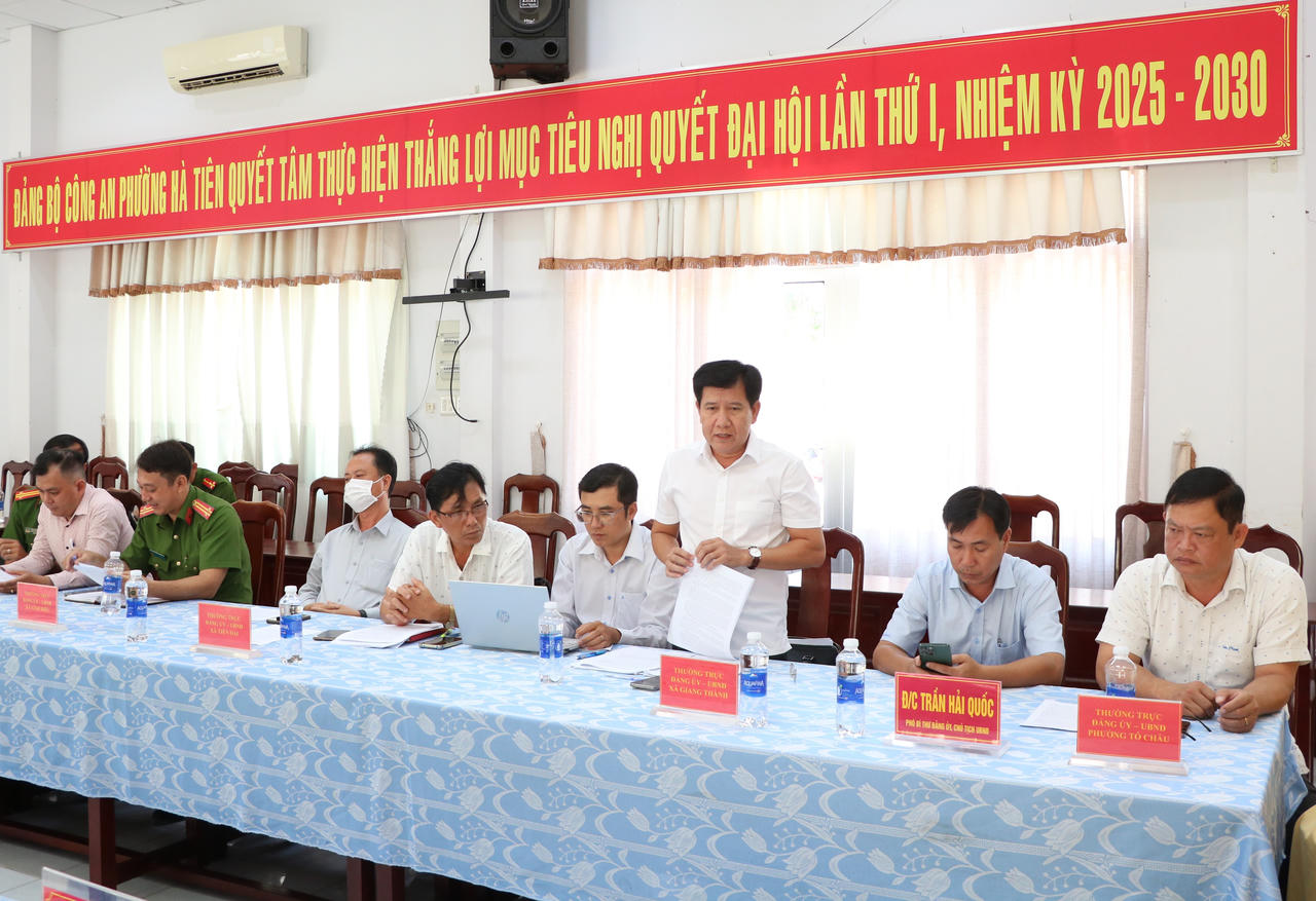 Tăng cường phối hợp bảo đảm an ninh trật tự khu vực Hà Tiên và địa bàn giáp ranh
