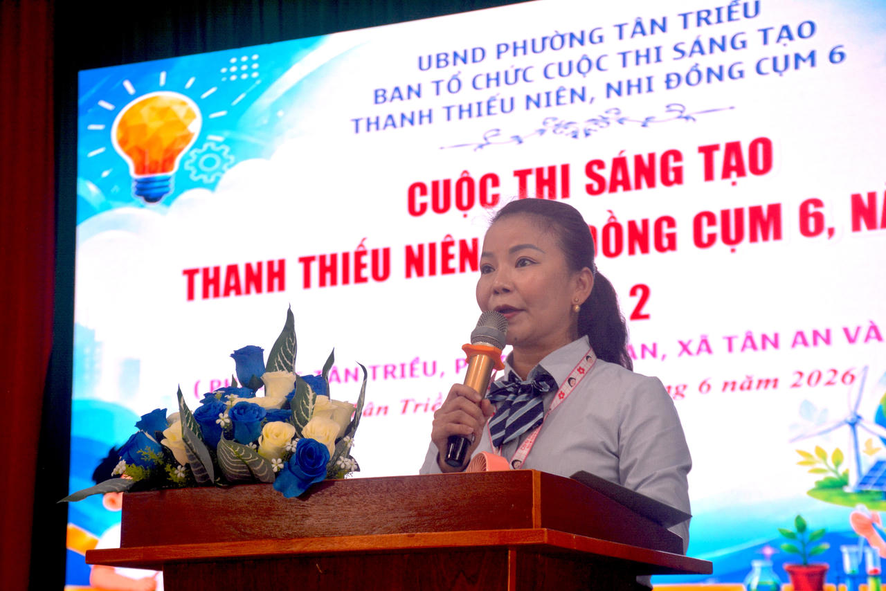 Bà Nguyễn Thị Thanh Thủy, Phó Chủ tịch UBND phường Tân Triều, Trưởng Ban Tổ chức Cuộc thi.