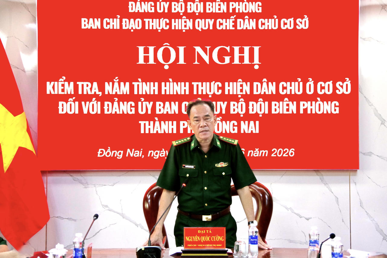 Đại tá Nguyễn Quốc Cường - Phó Chủ nhiệm Chính trị BĐBP, Phó trưởng Đoàn kiểm tra