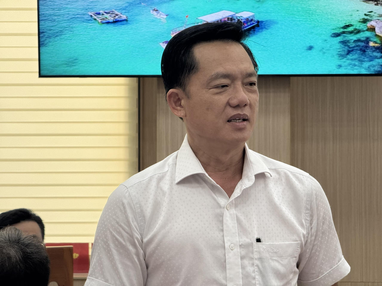 Ông Trần Minh Khoa, Chủ tịch UBND Đặc khu Phú Quốc phát biểu
