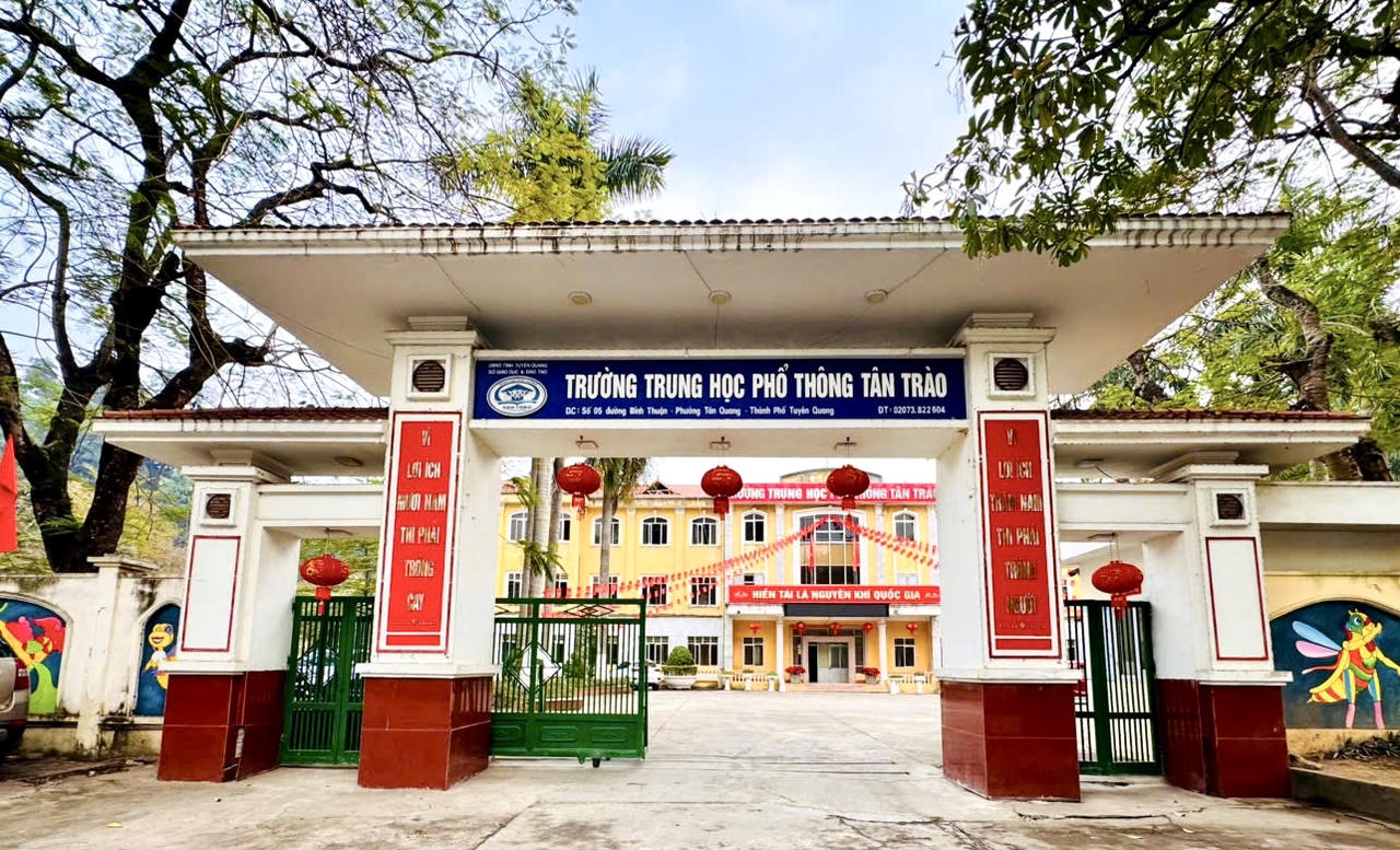 Trường THPT Tân Trào. (Ảnh: PV)