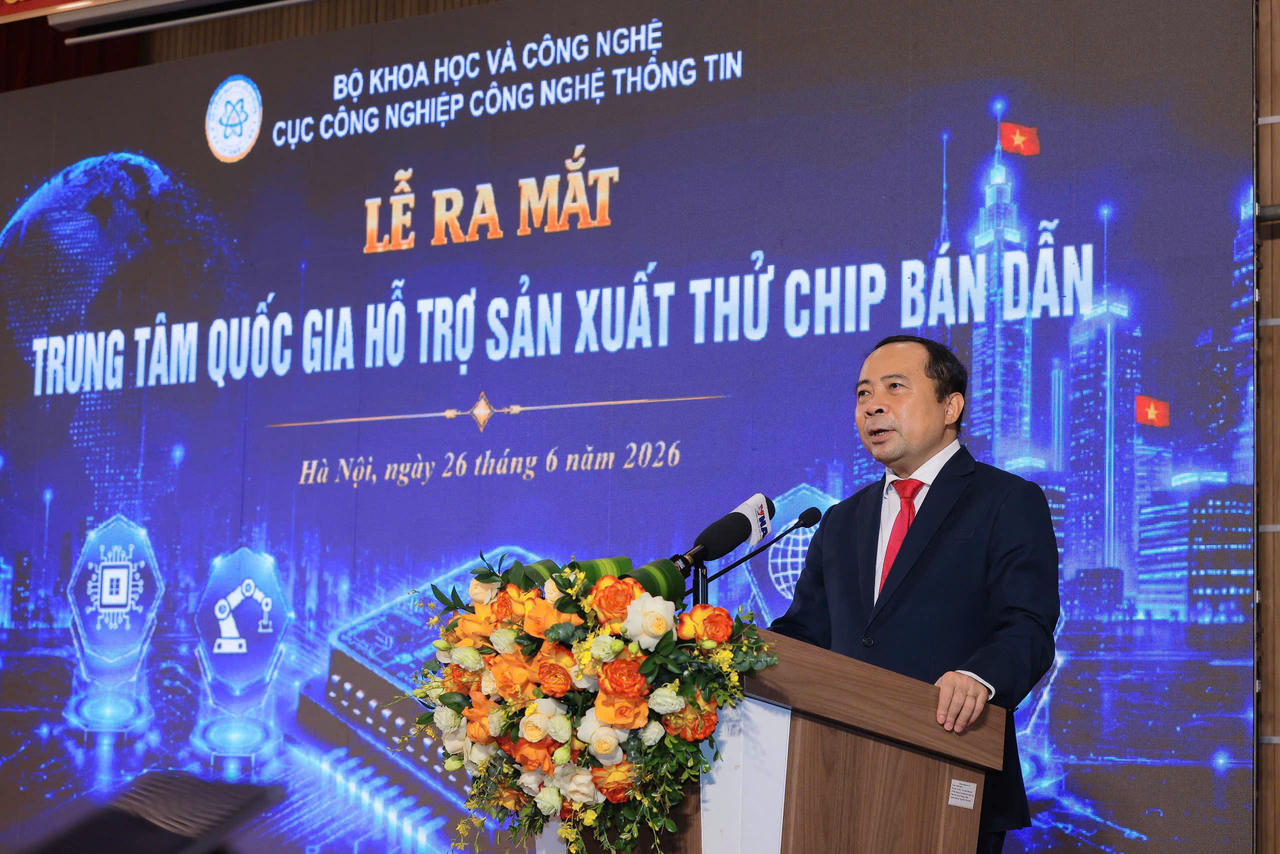 Bộ trưởng Bộ Khoa học và Công nghệ Vũ Hải Quân phát biểu tại sự kiện.
