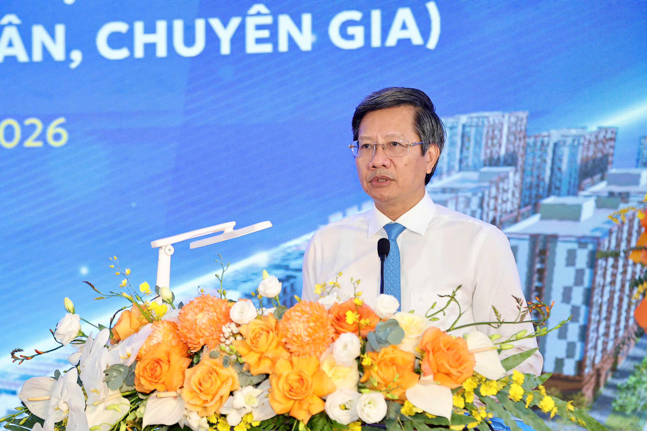 Phó Chủ tịch Thường trực UBND TP Hải Phòng Lê Anh Quân phát biểu tại lễ khởi công.