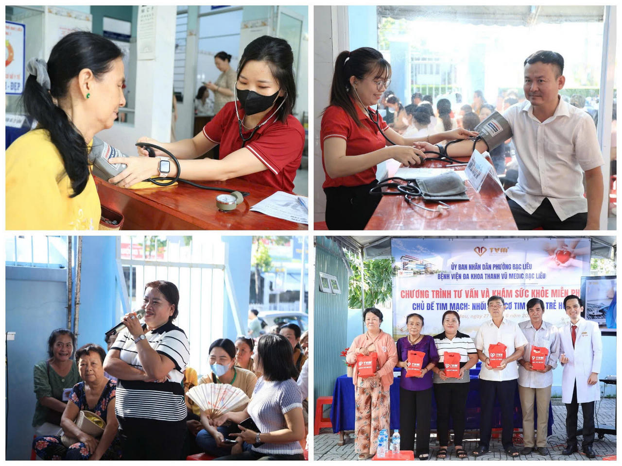 Đông đảo người dân hào hứng tham gia giao lưu, tư vấn cùng các bác sĩ chuyên khoa; được đo huyết áp, điện tim, đường huyết miễn phí và nhận những phần quà ý nghĩa từ chương trình.