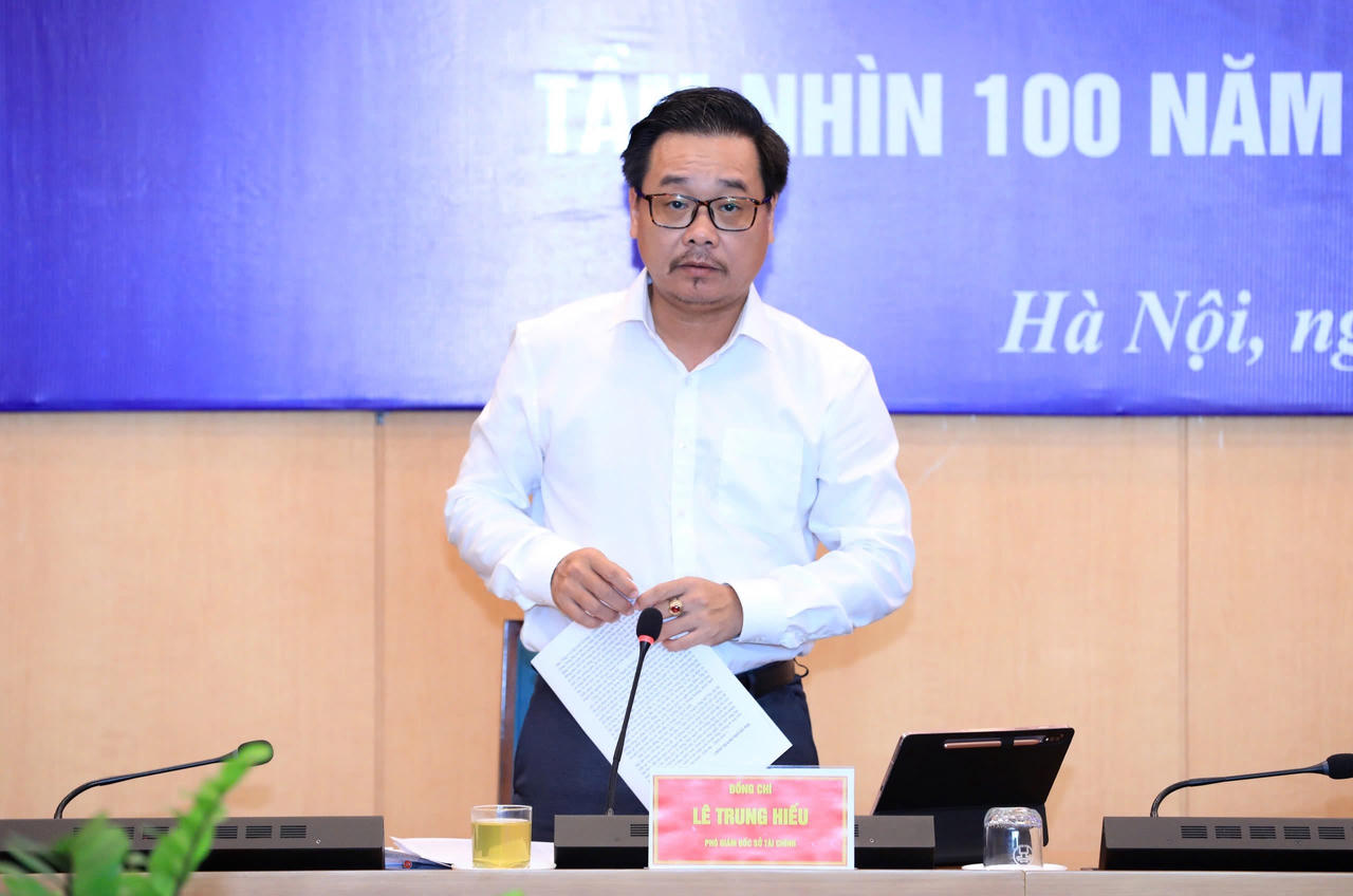 Phó Giám đốc Sở Tài chính Hà Nội Lê Trung Hiếu thông tin về Hội nghị.
