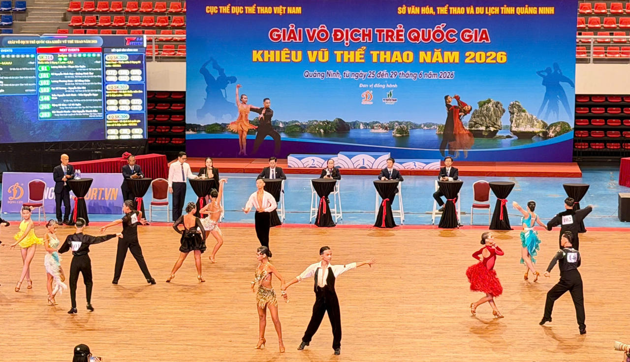 Quảng Ninh xếp Nhì toàn đoàn tại Giải vô địch trẻ quốc gia Khiêu vũ thể thao
