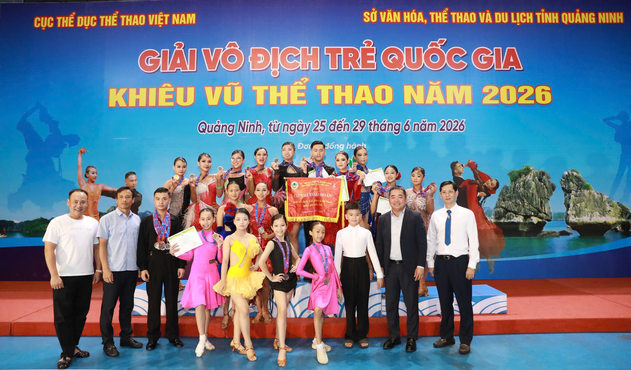 Quảng Ninh xếp Nhì toàn đoàn tại Giải vô địch trẻ quốc gia Khiêu vũ thể thao