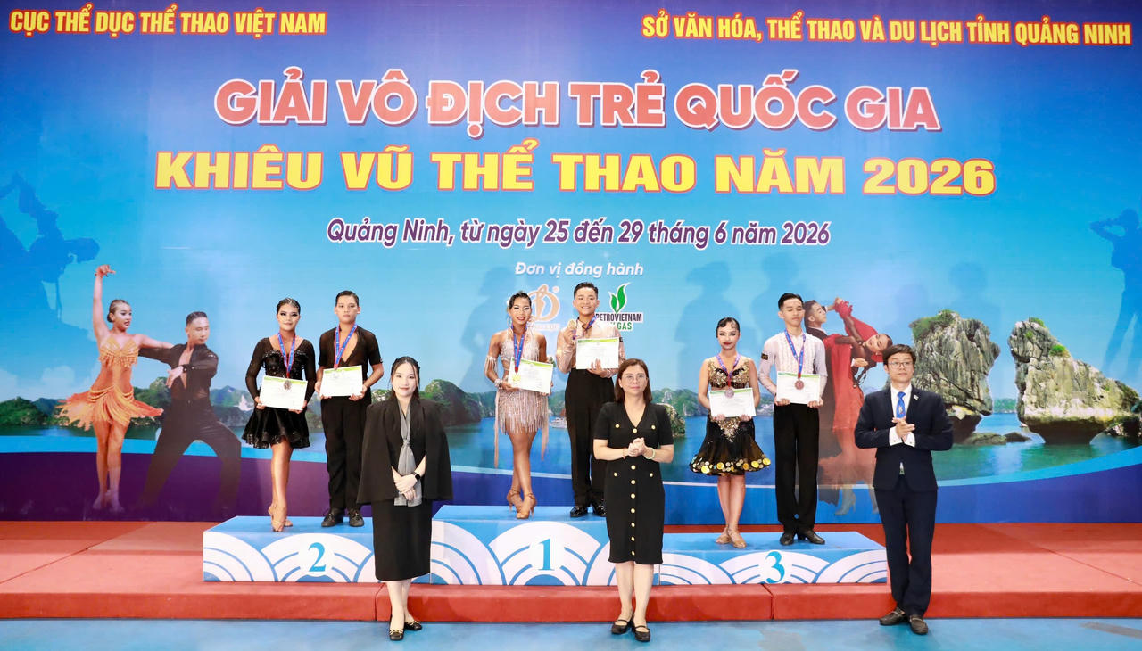 Quảng Ninh xếp Nhì toàn đoàn tại Giải vô địch trẻ quốc gia Khiêu vũ thể thao