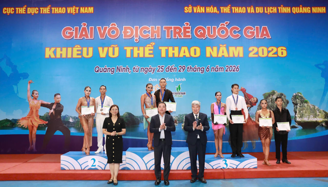 Quảng Ninh xếp Nhì toàn đoàn tại Giải vô địch trẻ quốc gia Khiêu vũ thể thao