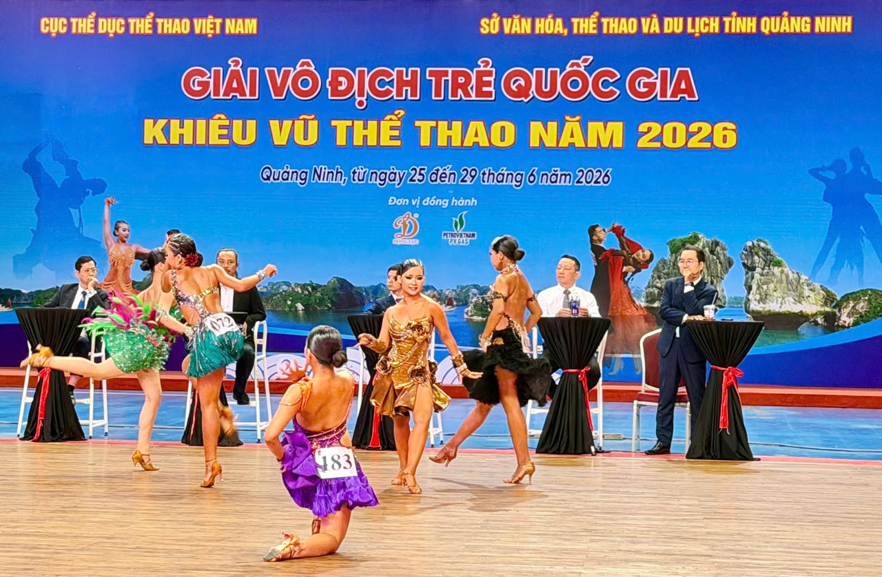 Quảng Ninh xếp Nhì toàn đoàn tại Giải vô địch trẻ quốc gia Khiêu vũ thể thao
