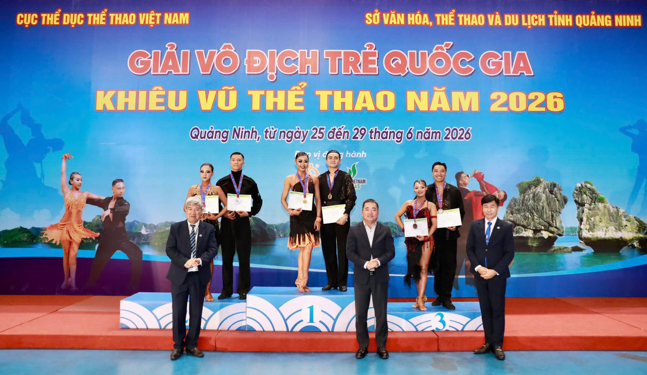 Quảng Ninh xếp Nhì toàn đoàn tại Giải vô địch trẻ quốc gia Khiêu vũ thể thao