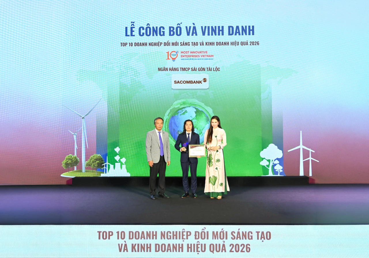 SACOMBANK tiếp tục nằm trong Top 10 Ngân hàng Đổi mới sáng tạo và ESG Việt Nam năm 2026