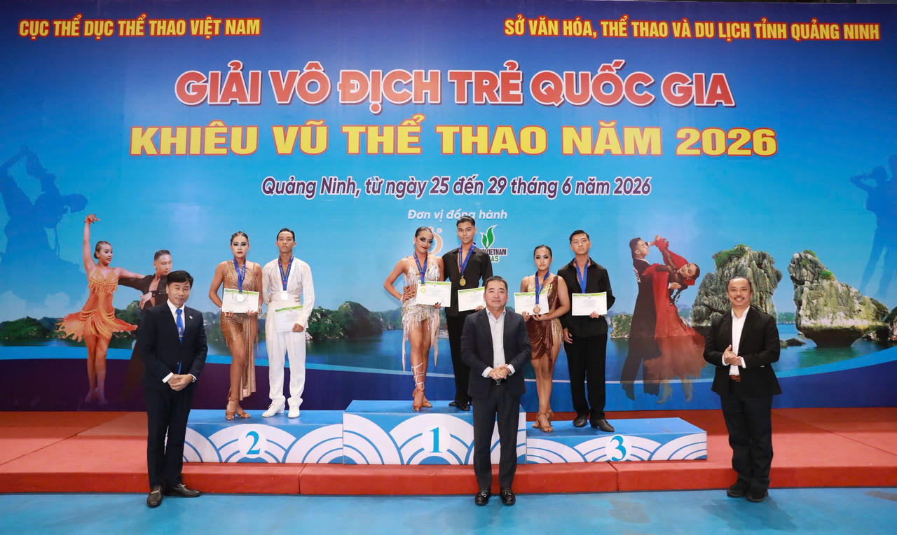 Quảng Ninh xếp Nhì toàn đoàn tại Giải vô địch trẻ quốc gia Khiêu vũ thể thao