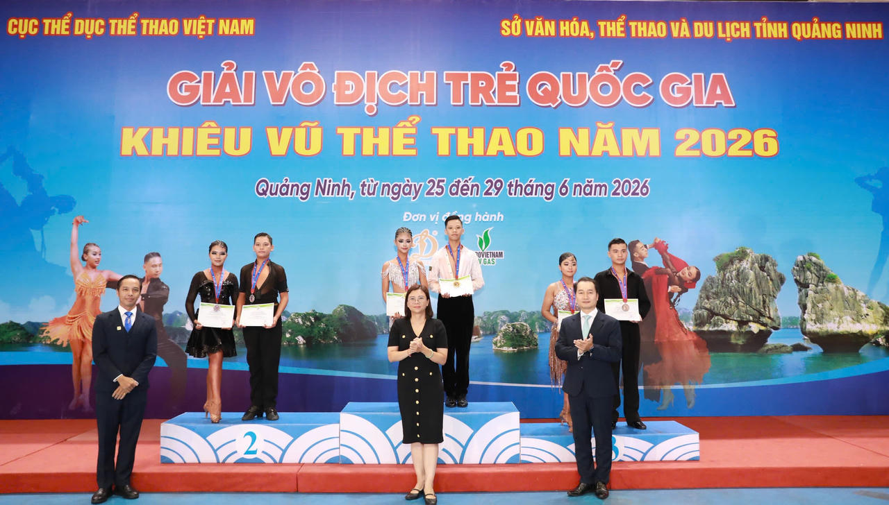 Quảng Ninh xếp Nhì toàn đoàn tại Giải vô địch trẻ quốc gia Khiêu vũ thể thao