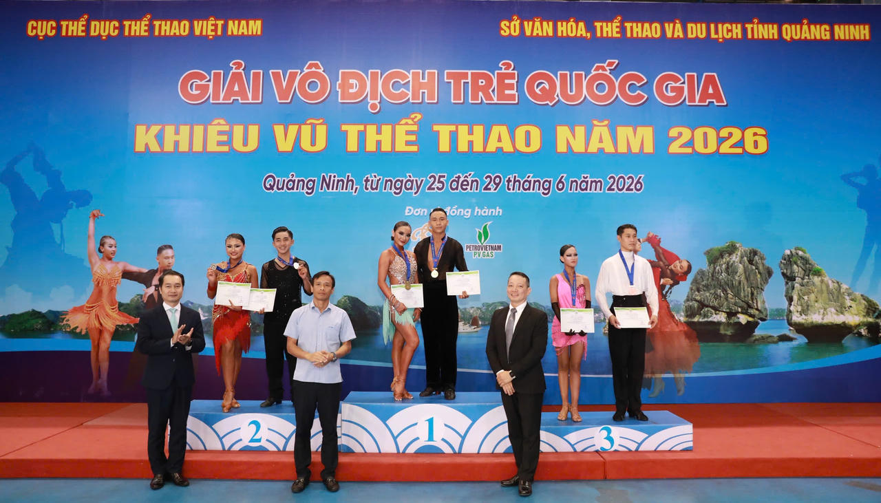 Quảng Ninh xếp Nhì toàn đoàn tại Giải vô địch trẻ quốc gia Khiêu vũ thể thao
