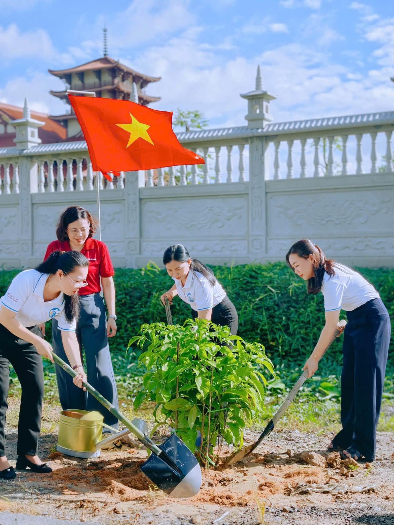 Trồng cây tại xã Bình Lợi.