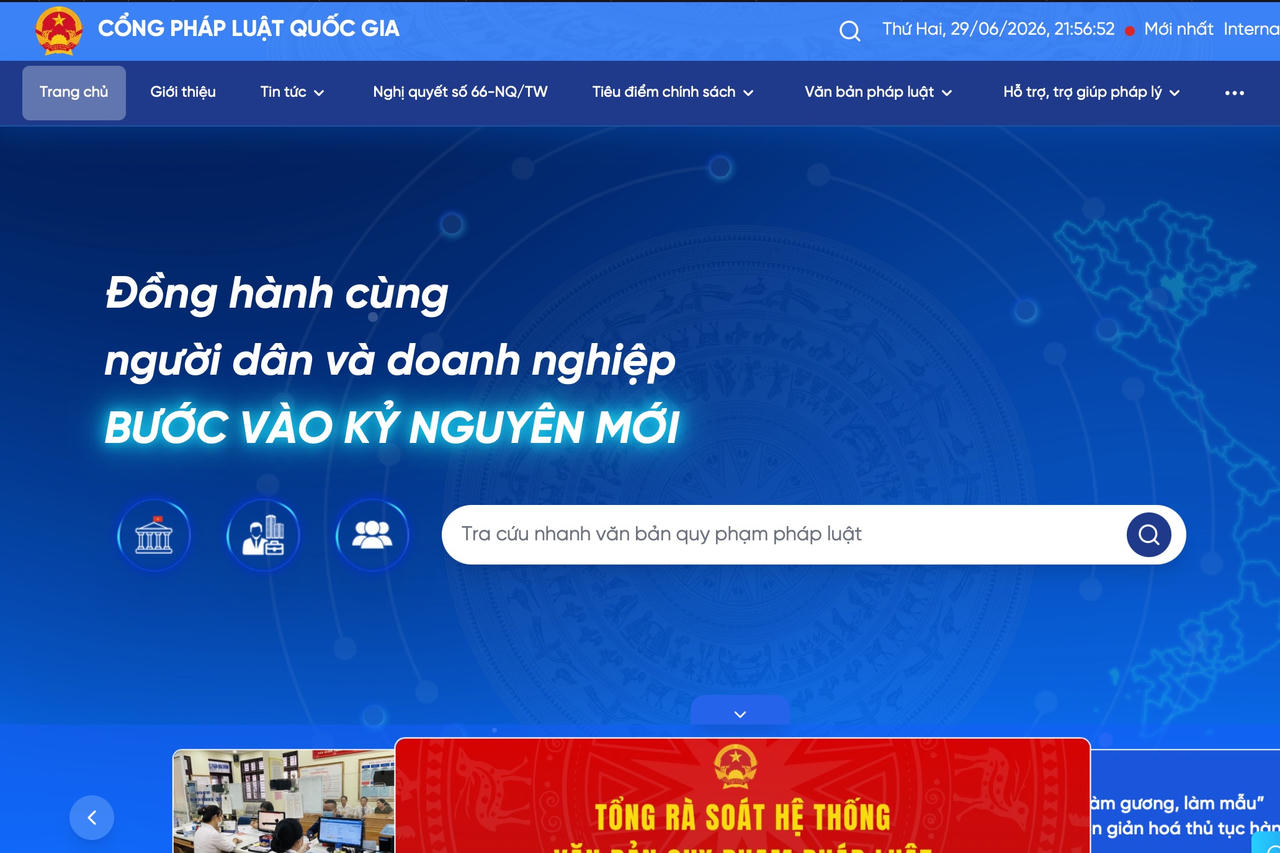 Cổng Pháp luật quốc gia là nền tảng số dùng chung cấp quốc gia nhóm A