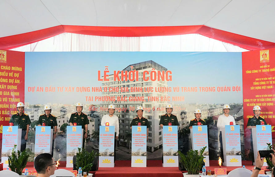 Khởi công dự án nhà ở cho gia đình lực lượng vũ trang tại Bắc Ninh