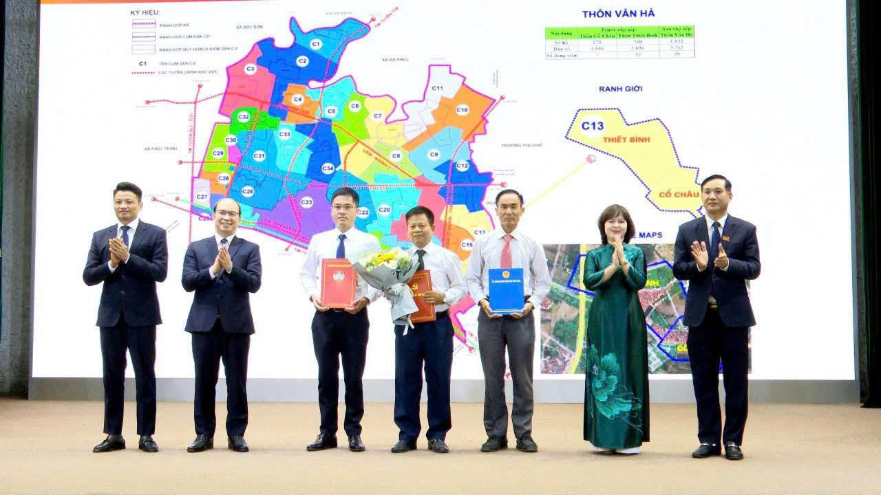 Xã Thư Lâm tổ chức Lễ công bố Nghị quyết, Quyết định thành lập thôn 