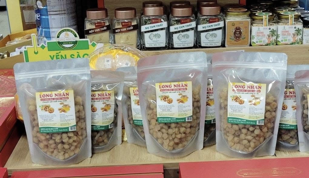 Sản phẩm Long nhãn sấy khô của HTX Nhãn lồng và Mật ong. (Ảnh: NVCC)