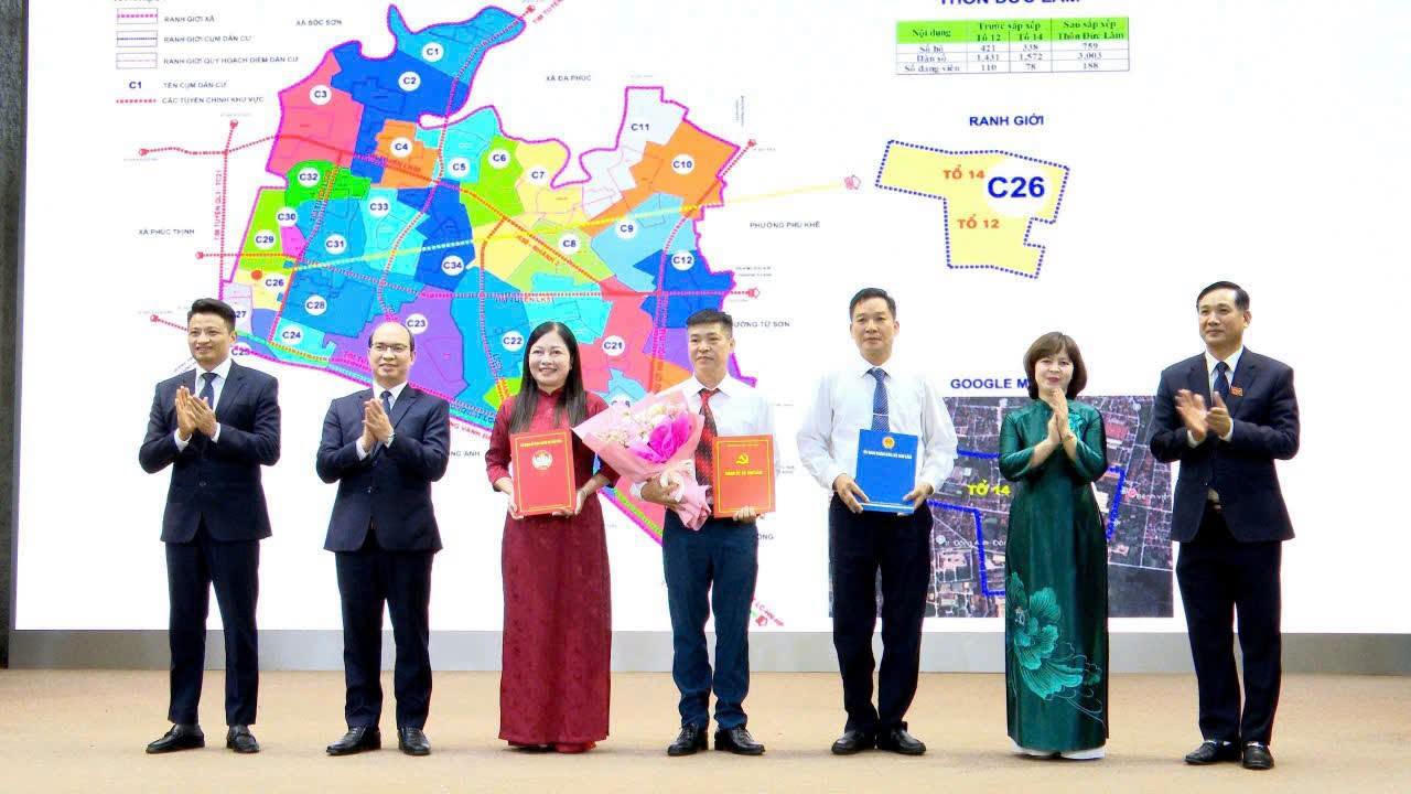 Xã Thư Lâm tổ chức Lễ công bố Nghị quyết, Quyết định thành lập thôn 