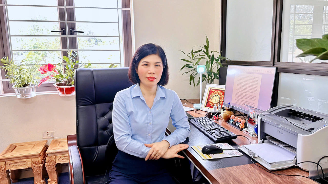 Bà Lưu Thị Thu Hương, Chủ tịch UBND xã Bình Ca, tỉnh Tuyên Quang. (Ảnh: Lê Hanh)