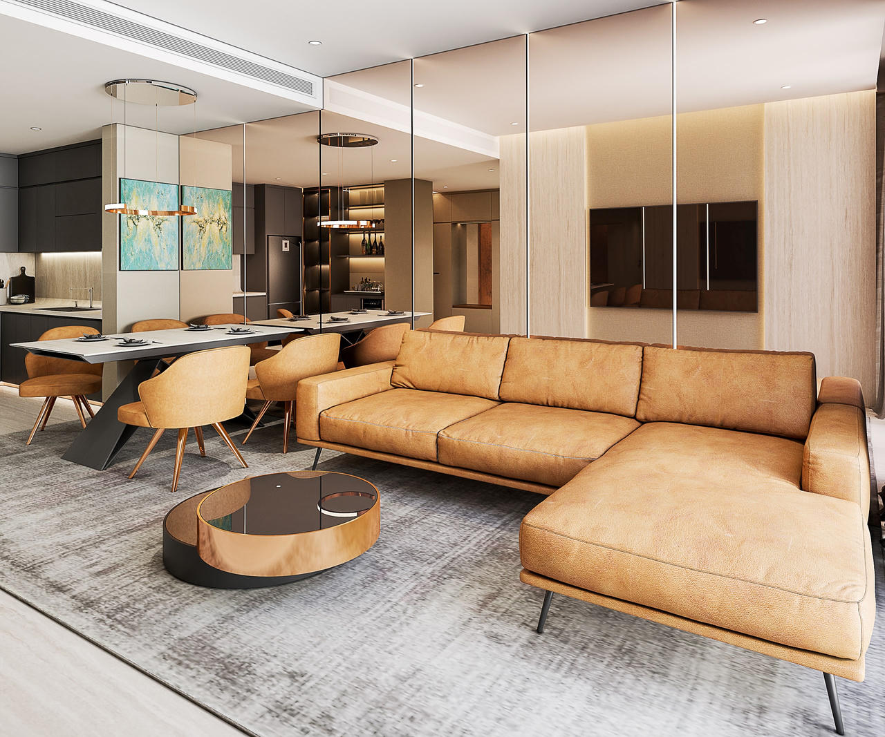 Sở hữu chiều cao trần lên tới 4,5m và diện tích căn hộ rộng rãi từ 90-150m² tạo không gian sống vượt chuẩn, thông thoáng cho Regal Complex.