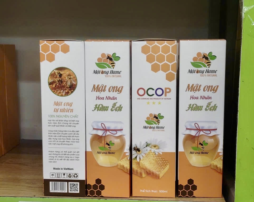 Sản phẩm Mật ong hoa nhãn Hàm Ếch của HTX Nhãn lồng và Mật ong. (Ảnh: Lê Hanh)