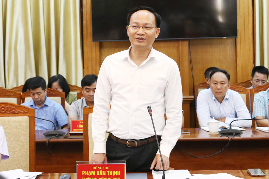 Ông Phạm Văn Thịnh, Phó Chủ tịch UBND tỉnh phát biểu kết luận hội nghị.
