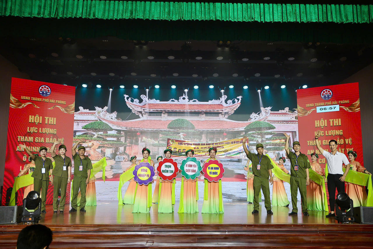Các đội tham gia phần thi tại Hội thi lực lượng bảo vệ an ninh, trật tự ở cơ sở năm 2026.
