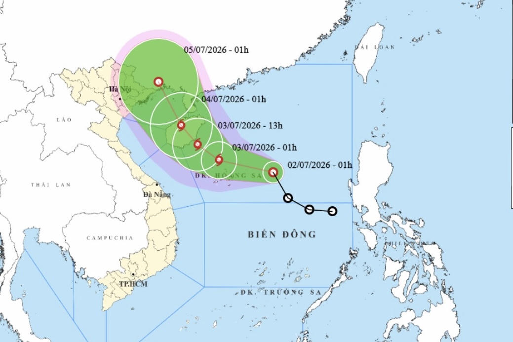 Thời tiết ngày 2/7: Bắc Bộ có mưa dông