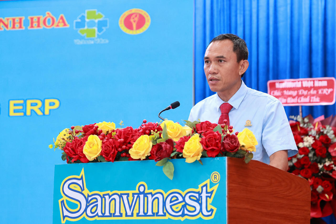 Ông Lê Đức Tiến - Phó Tổng Giám đốc Công ty Yến sào Khánh Hoà phát biểu