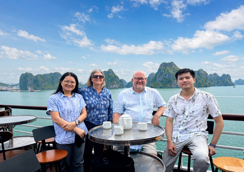 PGS.TS. Nguyễn Thị Xuân Sơn, TS. Đỗ Việt Cường cùng Chánh án Toà án Quốc tế về Luật biển (ITLOS), Tomas Heidar, trong chuyến thăm và thuyết giảng tại Trường Đại học Luật, ĐHQGHN vào tháng 5/2025