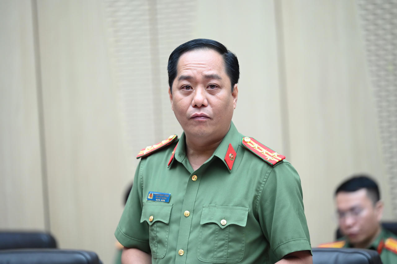 Đại diện Cục An ninh kinh tế thông tin tại Họp báo.