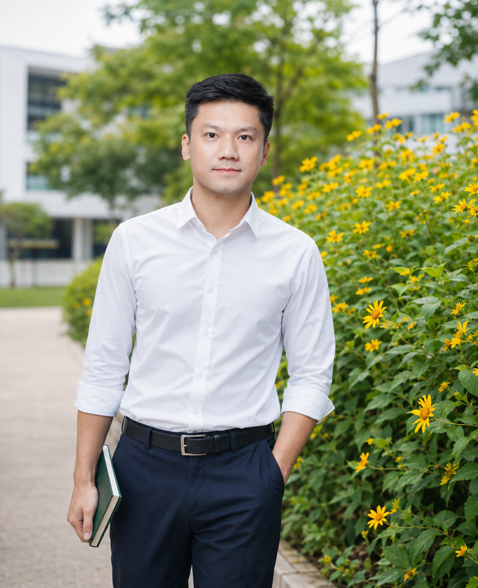 TS. Đỗ Việt Cường tại giảng đường Khu đô thị Đại học Quốc gia Hà Nội – Hoà Lạc.