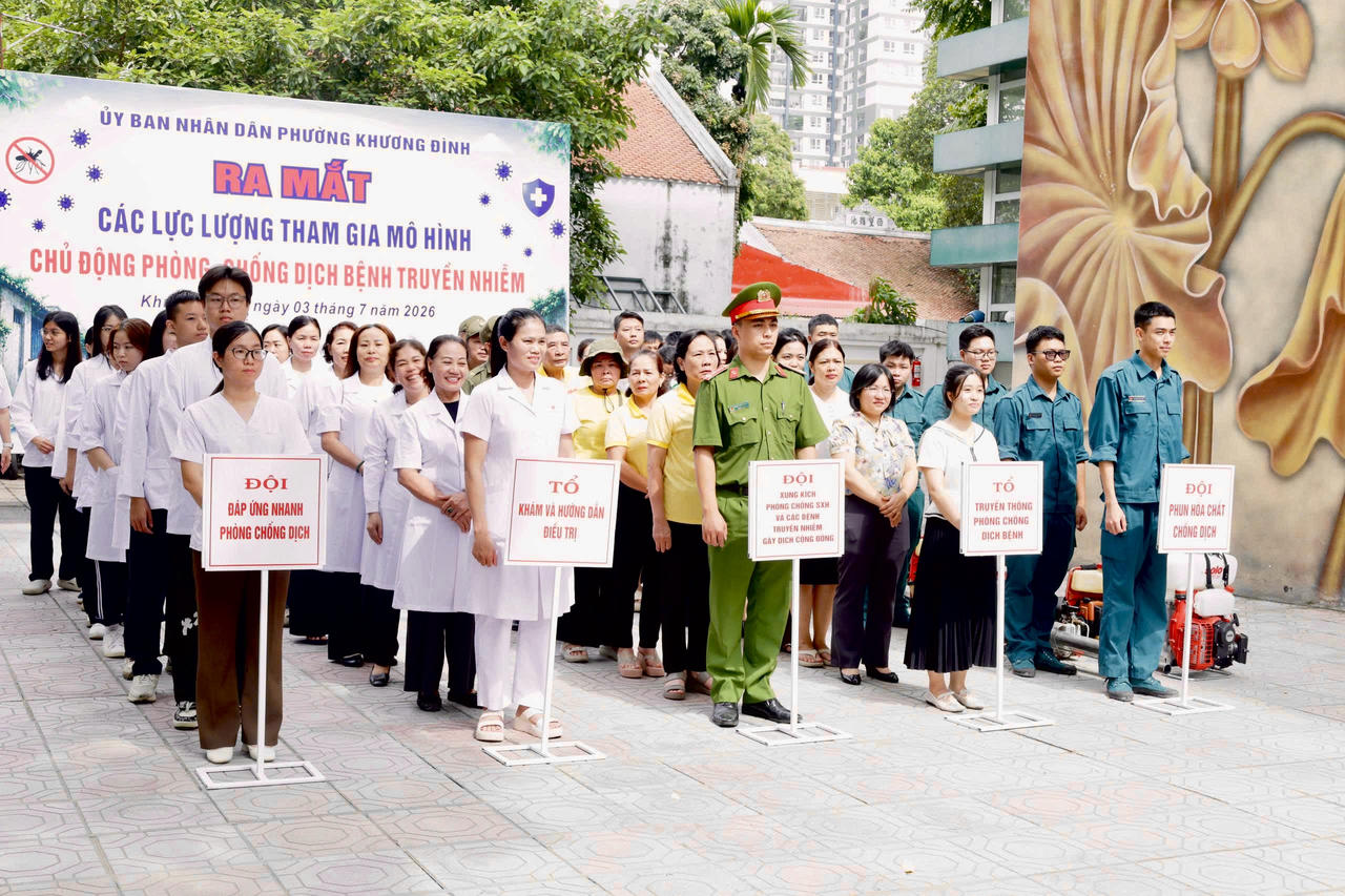 5 lực lượng nòng cốt tham gia mô hình tại phường Khương Đình.