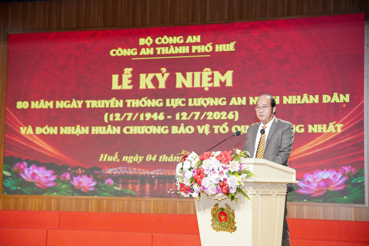 Ông&nbsp;Nguyễn Văn Mạnh, Phó Chủ tịch UBND thành phố thành phố Huế phát biểu tại Lễ kỷ niệm.